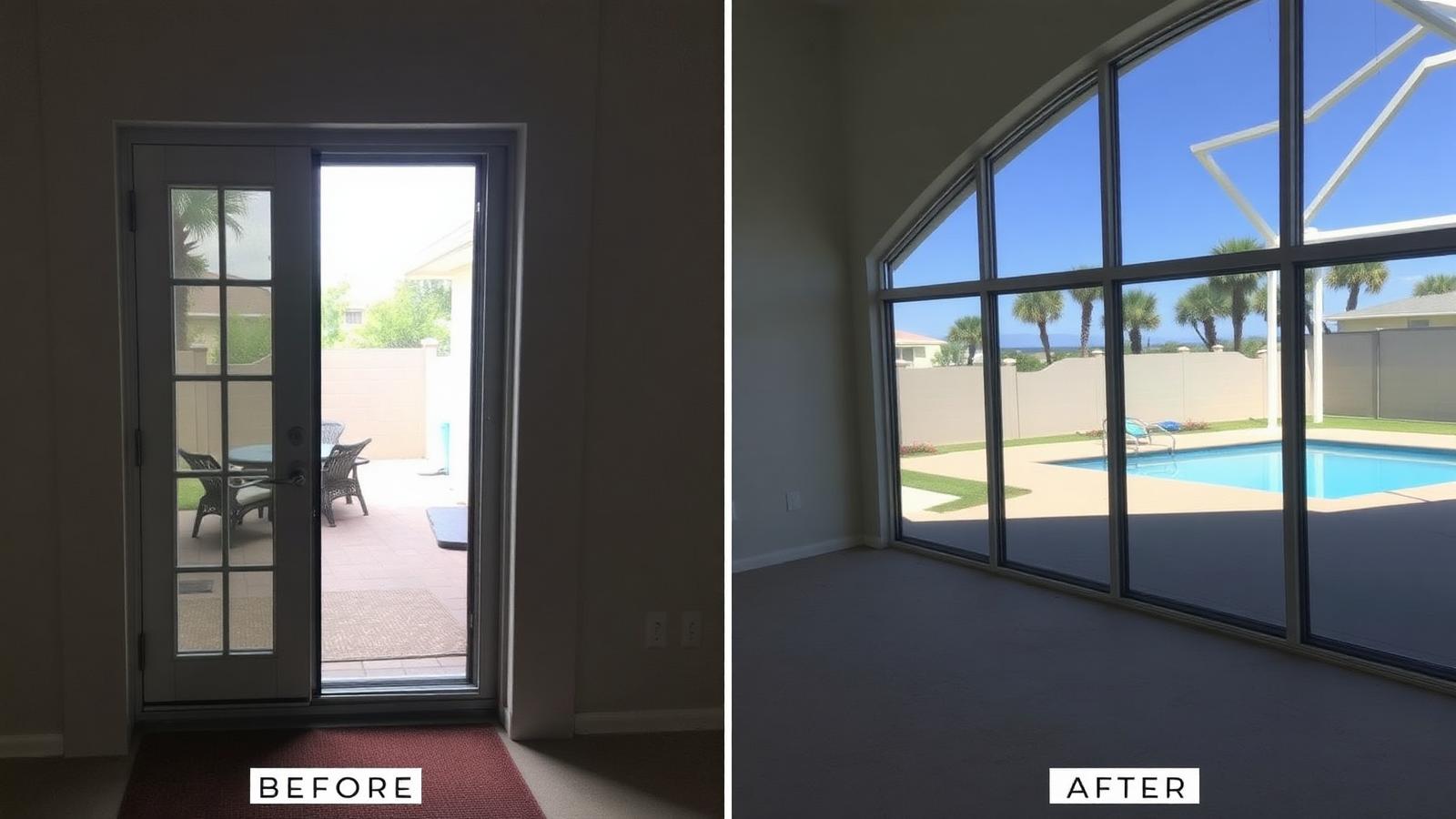 Example of large patio door replacement by Dr. Handyman Service